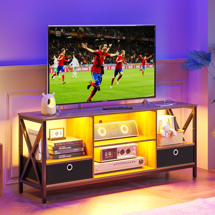 17 Stories Ludy LED TV Stand for TVs up to 55" with Open Shevles Wayfair